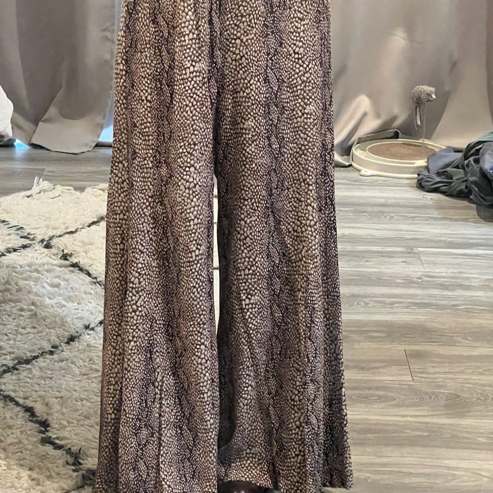 Anthropologie Elegant Snake Print palazzo Wide-Leg Pants
